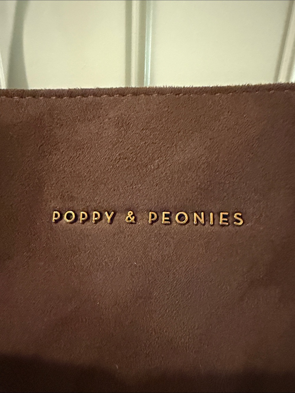 Poppy & Peonies The Meadow Tote in Chocolate Brown Suede - Picture 2 of 14